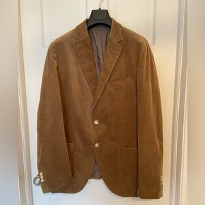 Massimo Dutti Men's Size 46 Caramel Brown Corduroy Blazer Worn Once